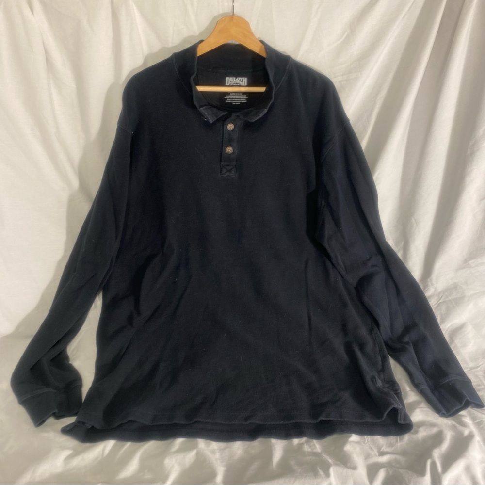 Duluth Trading Co Charcoal Trim Fit 4 Button Henley 2XL
